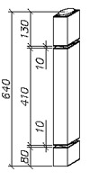 Стойка П60*60 модель 5,1 ЧМ/КН фланец черный