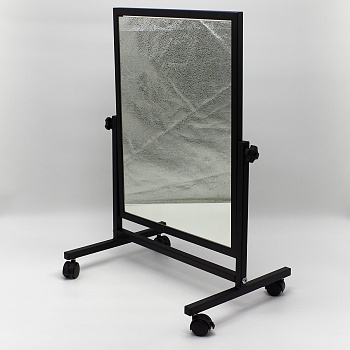 Зеркало напольное для обуви на колесах, L550*H700*d425, черный муар