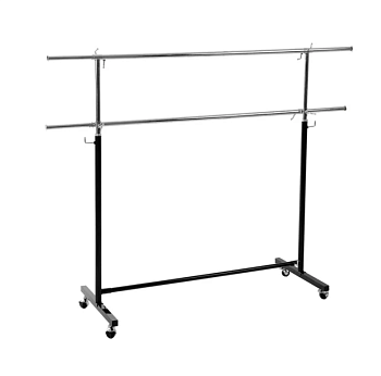 Вешало П-образное с двумя перекладинами H=750-2000, L=1200-2100мм, хром+черн.