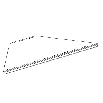 Полка Лайт перфорированная угла внешнего 300мм