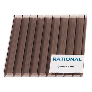 10мм Сотовый поликарбонат 6000*2100мм Rational (бронза,1UV)