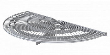Полка сетчатая полукруглая 300 мм (стойка 70х30 мм) С/З