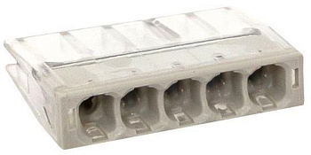 Соединитель кабеля Wago Клемма 5-проводная 0.08-2.5 мм, 250V, ток 24A (обычная)