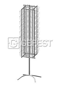 Буклетница вращающаяся 72 ячейки для открыток (36A5+36А6)
