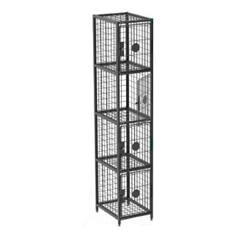 Шкаф сумочный сетчатый, h 1800мм, (4 ячейки)(RAL 9005)