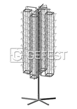 Буклетница вращающаяся 72  ячейки А5+ 72 ячейки А6 для открыток (А5+А6)