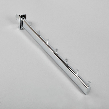 Кронштейн для овальной перекладины наклонный 9штырьков, L=400мм, хром