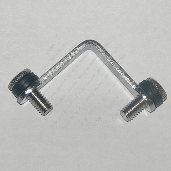 Соединители для стеклянных витрин двойной (винт 6мм. черн. рез. 32мм, 50 шт/уп, металл  ХРОМ) Соединители для стеклянных витрин двойной (винт 6мм. черн. рез. 32мм, 50 шт/уп, металл  ХРОМ)